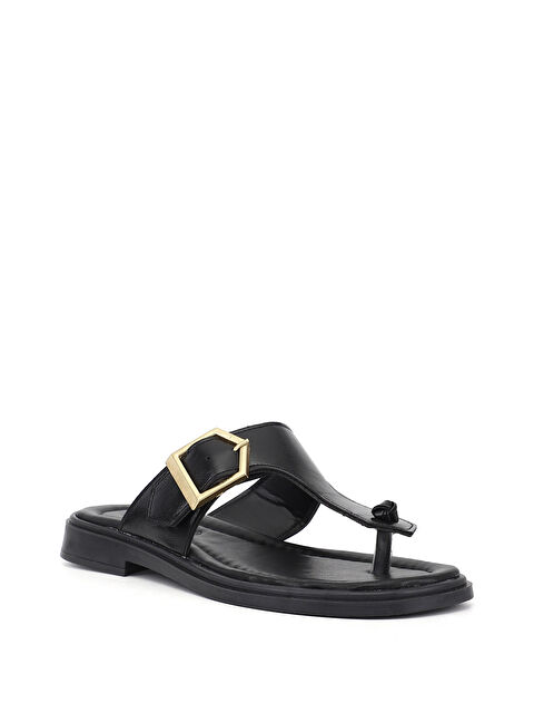 GÖNDERİ(R) Kadın SİYAH Parmak Arası Tokalı Günlük Terlik - S000529375-19351