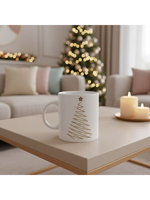 GÜRAL PORSELEN Yılbaşı Ağaçlı ve Takvimli  Mug Bardak 6836 - S000486831-37646