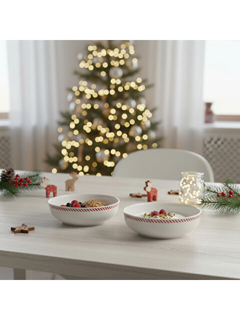 GÜRAL PORSELEN Ece 2li Red Glow 18 cm Kase 6830 - S000486833-37646