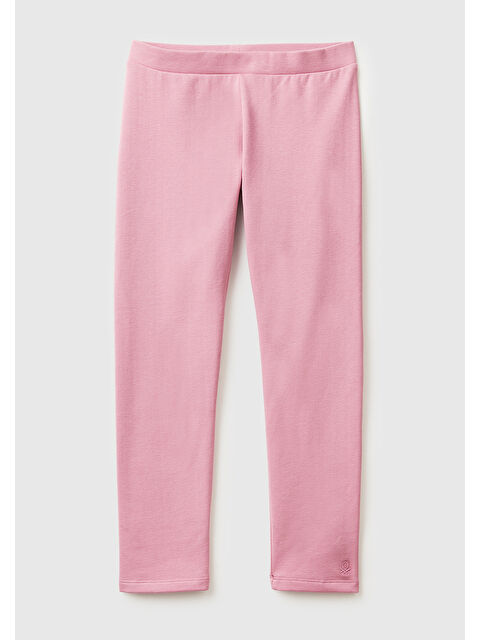 United Colors Of Benetton Kız Çocuk Gül Kurusu Logo İşlemeli Regulat Fit Tayt - S000488004-20022