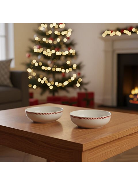 GÜRAL PORSELEN Ece 2li Red Glow 14 cm Kase 6830 - S000486835-37646