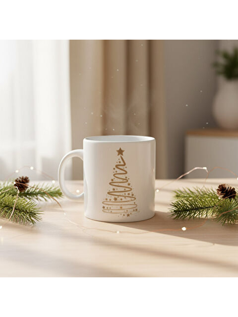 GÜRAL PORSELEN Yılbaşı Ağaçlı ve Takvimli  Mug Bardak 6839 - S000486838-37646