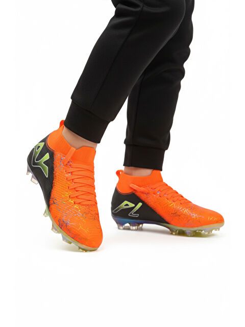 Playup Turuncu Siyah Bilekten Çoraplı Unisex Krampon GK-252-153 G - S000461568-37466