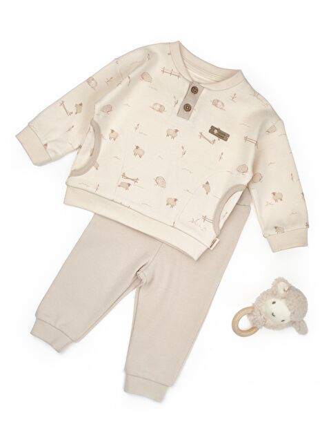 BabyCosy Organic  Bebek Alt Üst Takım %100 Organik Pamuk , Bebek - Yenidoğan- csy8185 - S000450165-19965
