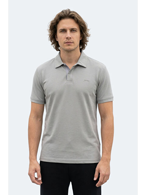 SLAZENGER ZODIACS Erkek Polo Yaka Gri Tişört