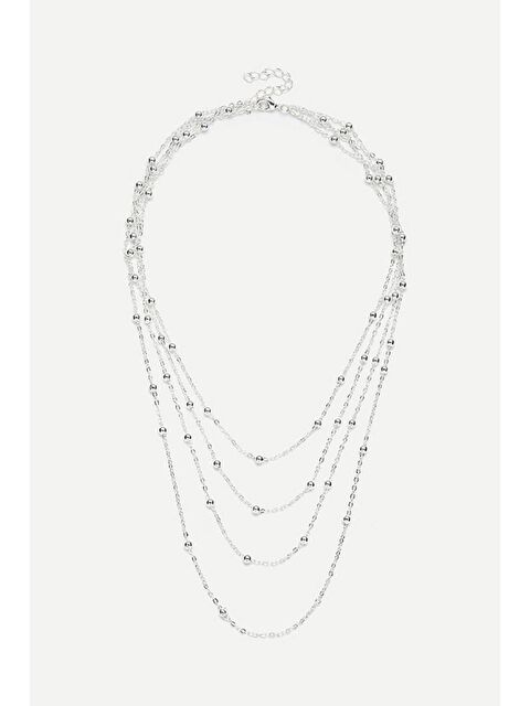 New Obsessions Four Gümüş Renkli 4 Sıralı Kolye - S000361598-18105