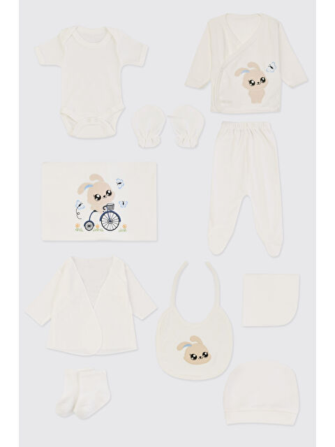 Panço Yenidoğan Tavşan Detaylı Ekru 10'lu Hastane Çıkış Seti - S000525889-19965