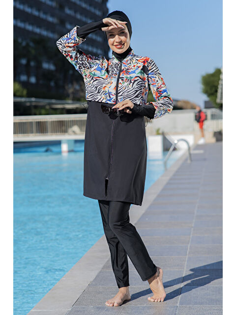 Remsa Tam Kapalı Tesettür Mayo 25217-1 Siyah - S000363247-37424