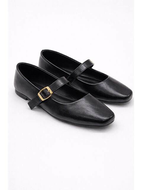 MODAFRATO SH-950 Tokalı Babet Günlük Kadın Ayakkabı Mary Jane Ev Babeti - S000497474-19351