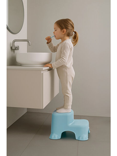 Babyjem Kaydırmaz Bebek Katlı Basamağı Soft Mavi