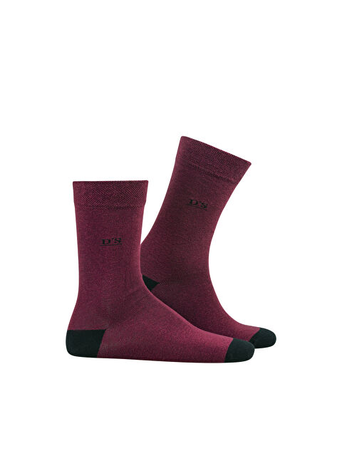 D'S damat DS Damat Erkek Pamuk Çorap Renkli BORDO - S000532247-19951