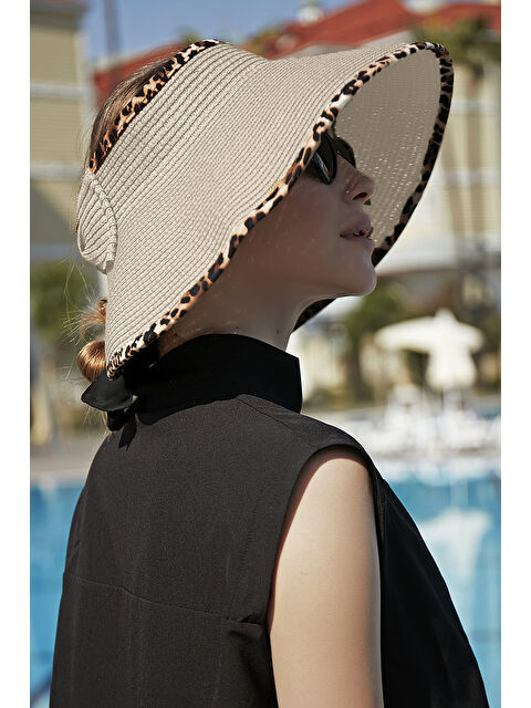 Remsa Mayo Katlanabilir Vizör Hasır Şapka Güneş Koruyucu Siperlik RŞ-80 Leopar Biyeli Bej - S000364976-19928