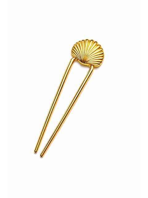 New Obsessions İstridye Uçlu Gold Metal French Topuz Tokası