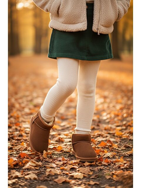 Muggo SNOW Çocuk Kalın Taban İçi Tüylü Günlük Mini Yarım Bot - S000080861-19413