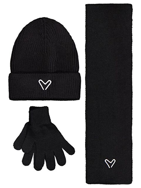 Civil Girls 6-9 Yaş Atkı Bere Eldiven Set - Siyah Standart - S000488029-19351