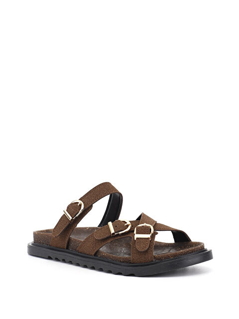 GÖNDERİ(R) Kadın AÇIK KAHVERENGİ Tokalı Günlük Terlik - S000529820-17365