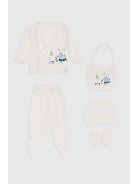 Panço Yenidoğan Ayıcık Detaylı Ekru 5'li Hastane Çıkış Seti - S000525891-19965