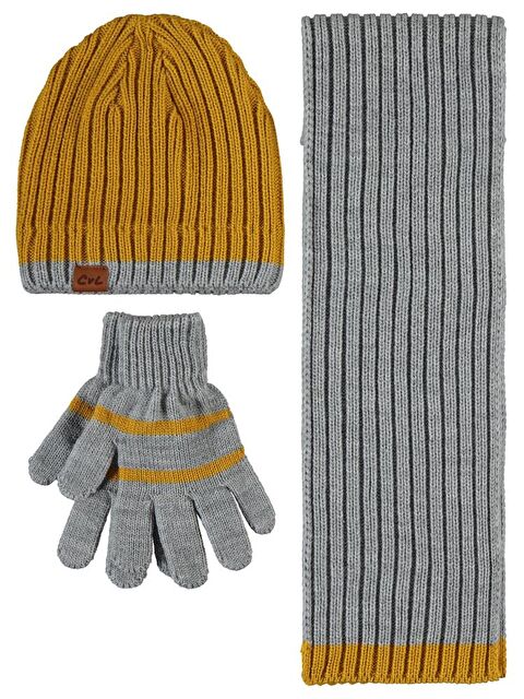 Civil Boys 6-9 Yaş Atkı Bere Eldiven Set - Hardal Standart - S000488034-20074