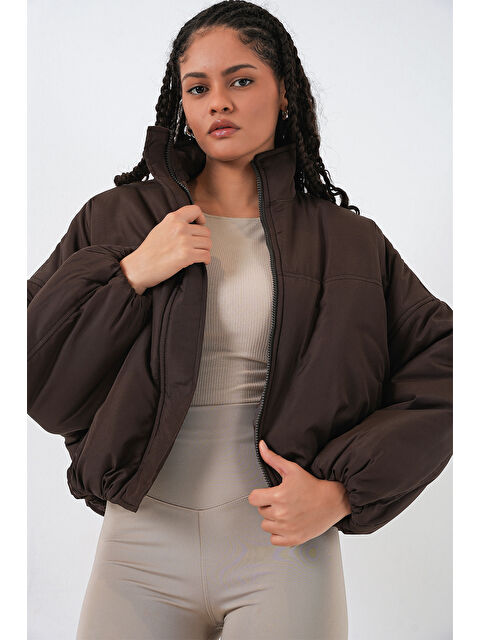 Bigdart Kadın Oversize Bomber Şişme Mont 5124 - Kahverengi - S000473553-19413