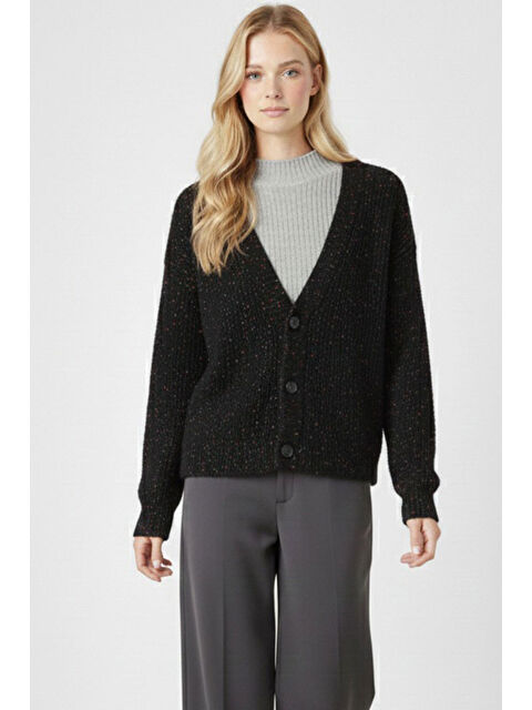 Bigdart Kadın Crop Triko Hırka 15955 - Siyah - S000492867-19351