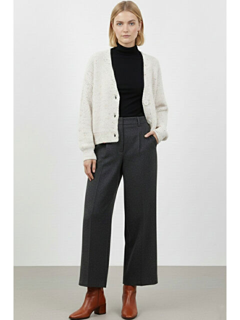 Bigdart Kadın Crop Triko Hırka 15955 - Krem - S000492867-19966