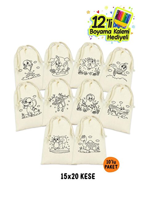 Bagg Hayvan Figürlü Boyama Kesesi 10 adet - S000498174-19966