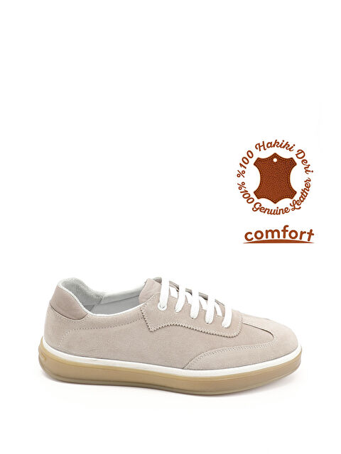 GÖNDERİ(R) Erkek VİZON Bağcıklı Hakiki Deri Comfort Sneaker - S000358881-26429