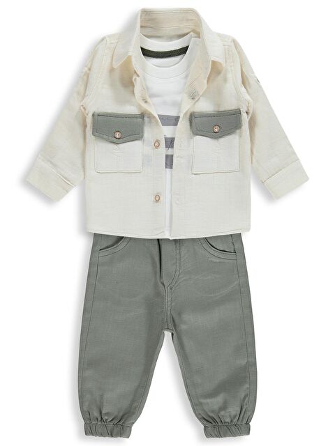 Concept Gömlekli 3 Lü 6-18 Ay Takım - Yeşil 6-9 Ay