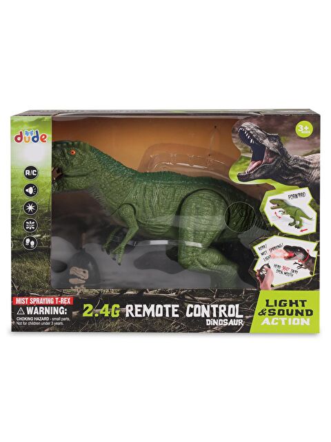 Seher Hediyelik Eşya Seher Oyuncak Uzaktan Kumandalı Usb Şarjlı Ağzından Duman Atan Büyük Boy Dinozor - Yeşil