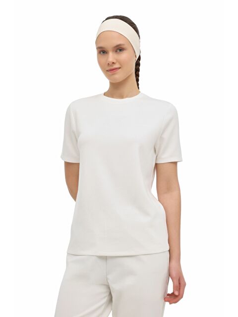 Lumberjack WL 11SOFTY 6FX Ekru Kadın Kısa Kol T-Shirt