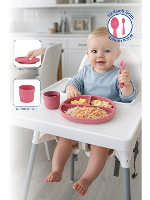 Babyjem 917 Silikon Beslenme Seti Silikon Kaşık Hediyeli - S000501501-23173