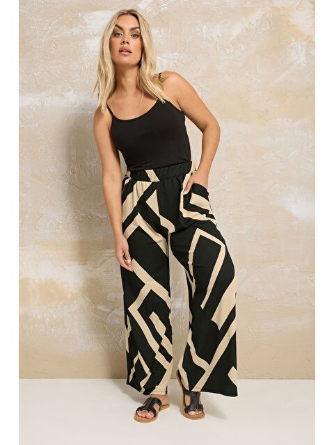 Stil Diva Büyük Beden Beli Lastikli Bol Paça Cepli Pantolon 310141 - S000452494-37423