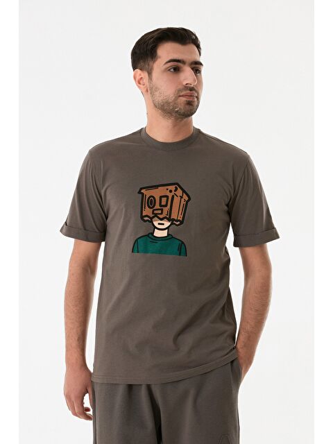 Fullamoda Dijital Baskı Bisiklet Yaka Tişört - S000338031-33408