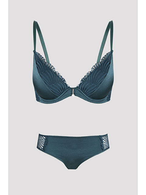 NBB Zümrüt Yeşili Hafif Destekli Sütyen Takımı - S000457580-18709