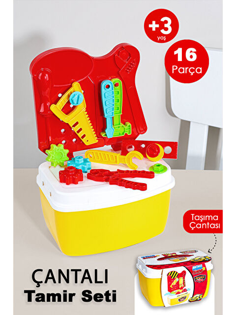 Meleni Toys 16 Parça Oyuncak Tamir Seti - Taşıma Çantalı Eğitici Öğretici Çocuk Meslek Alet Çantası