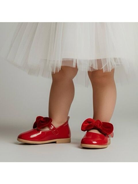 GÖRKEM BEBE AYAKKABI VE TEKSTİL Kız Çocuk Cırt Cırtlı Kurdele Detaylı Babet - S000494057-20043