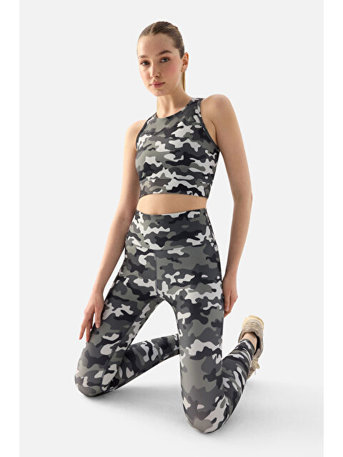 Superstacy Kamuflaj Desenli Dijital Spor Tayt - S000400924-23173