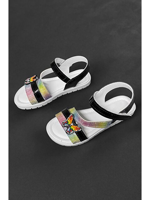 Oksit Momos Kelebek Figürlü Hologram Desenli Kız Çocuk Sandalet - S000215196-19351