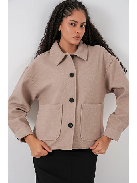 Bigdart 0713 Kadın Kaşe Ceket - Bej - S000313227-19928