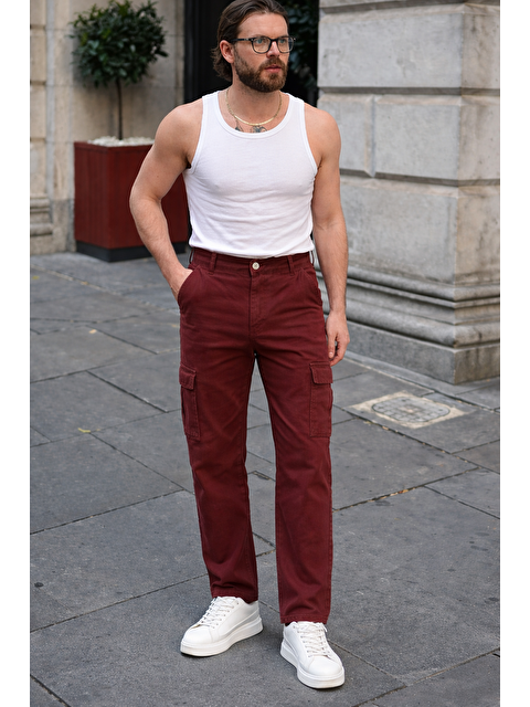 Comstar Erkek Günlük Kargo Cep Kiremit Baggy Pantolon