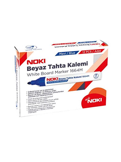 Noki Doldurulabilir Beyaz Tahta Kalemi Mavi 12 Adet - S000346673-17234