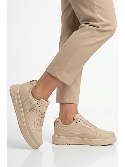 Walkway Bej Bağcıklı Hafif Esnek Unisex Günlük Ayakkabı BST-2081 G