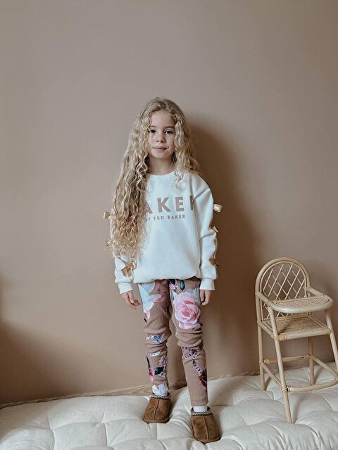 carla10 Kız Çocuk İki İplik Elastanlı Üst Alt Eşofman Takım Beyaz - S000497981-20063