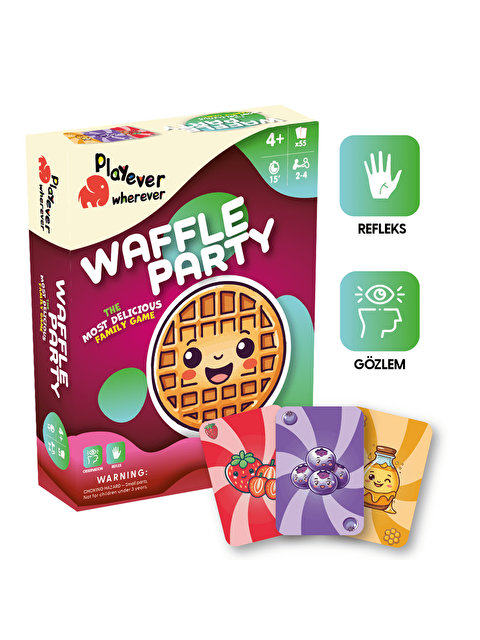 Playever Waffle Party Deluxe, Dikkat, Görsel Algı ve Refleks Geliştiren Kart Oyunu (4-7 Yaş)