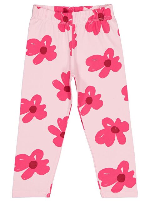 Civil Girls Büyük Çiçek Desenli 2-5 Yaş Tayt - Pembe 2-3 Yaş - S000484459-20024