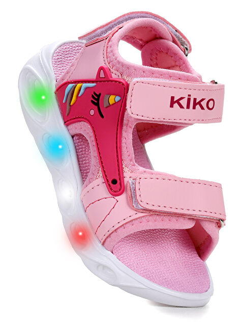 Kiko Kids Günlük Işıklı Cırtlı Kız Bebek Sandalet Ayakkabı - S000393008-20024