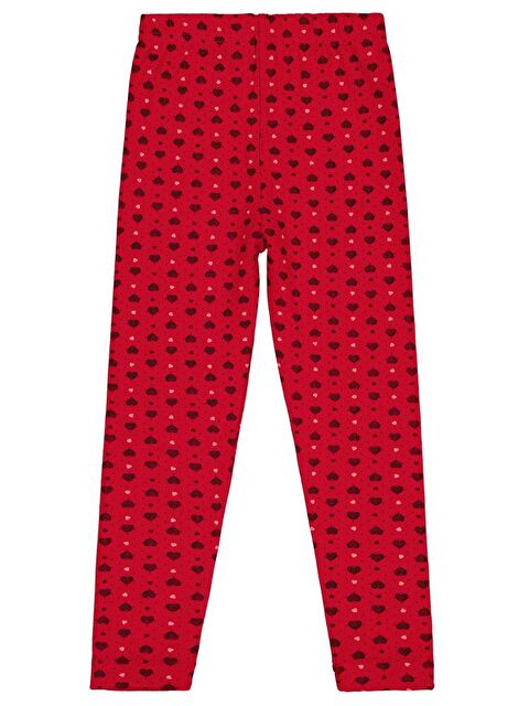 Civil Girls Kalp Desenli 2-5 Yaş Tayt - Kırmızı 13-14 Yaş - S000484465-20045