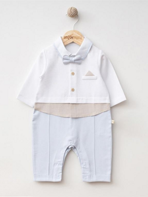 miomini Gömlek Yaka Papyonlu Erkek Bebek Tulum
