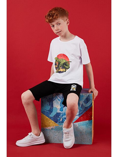 Lela Pamuklu Regular Fit Bisiklet Yaka Şortlu Alt-Üst Takım 6212017 - S000160601-20063