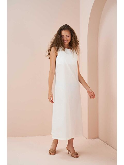 Mevra Askılı Pamuk Vual Astar Ekru - S000508559-19965